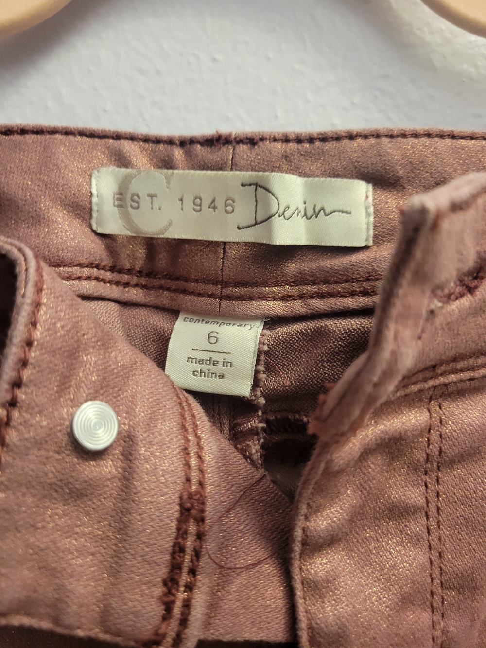 Cato Metallic Mauve High-Rise Jeans